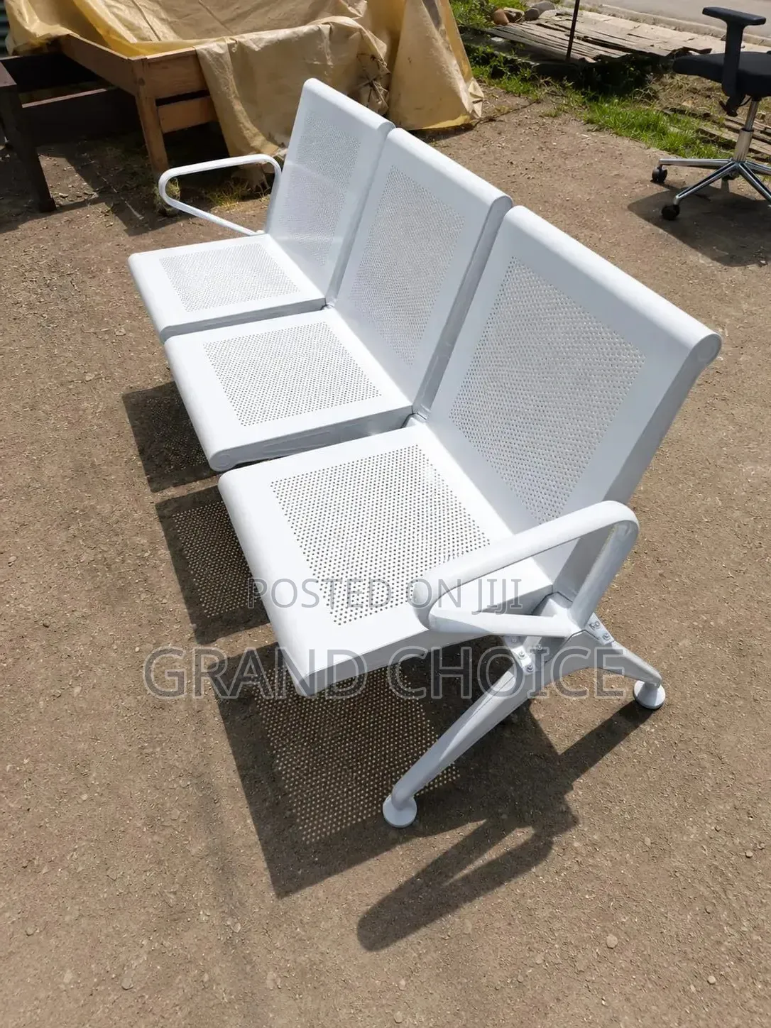 3 Seater Metal Waiting Bench | Modern Reception Chair Kenya