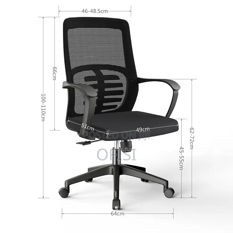Office Chair; Ergonomic Medium-Back Office Chair