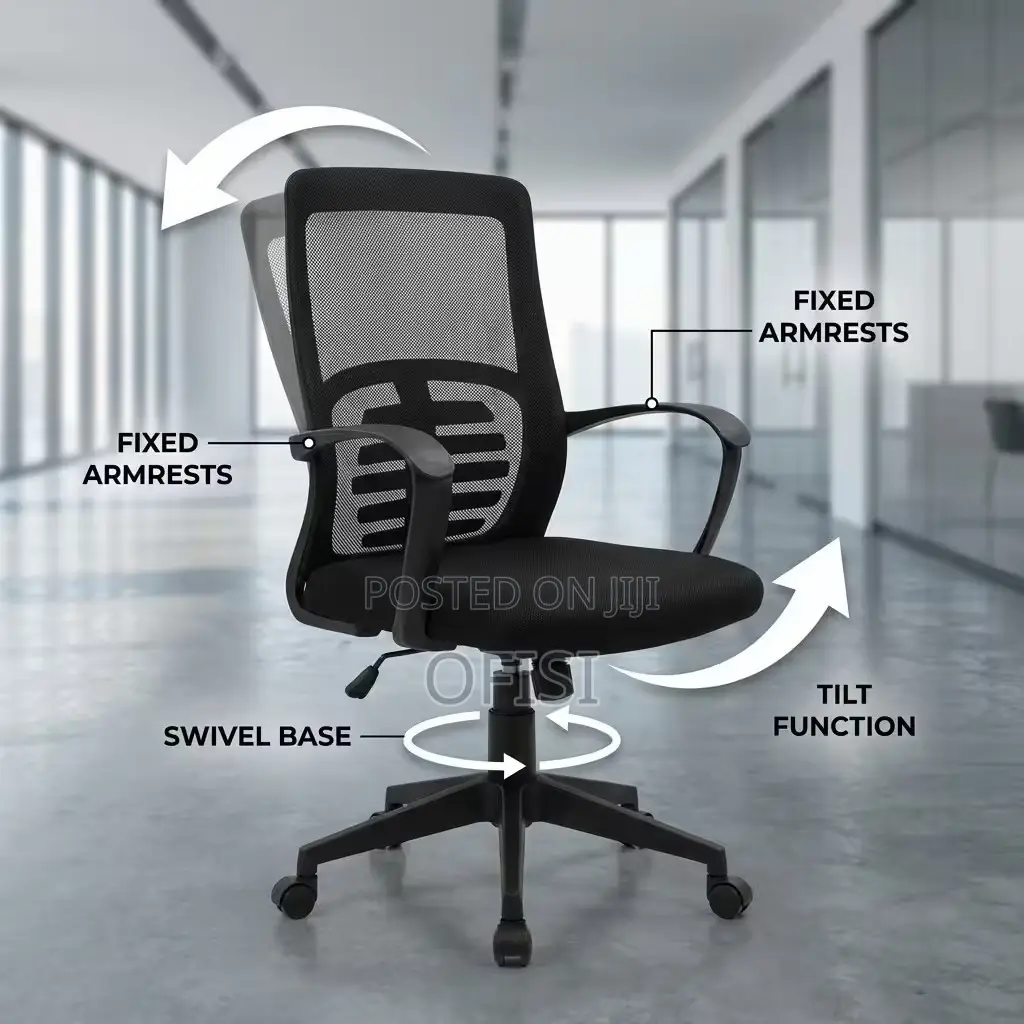 Office Chair; Ergonomic Medium-Back Office Chair