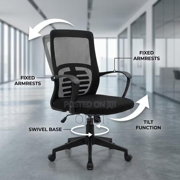 Office Chair; Ergonomic Medium-Back Office Chair - thumbnail 3