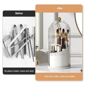 360° Rotating Makeup Brushes Holder With Lid