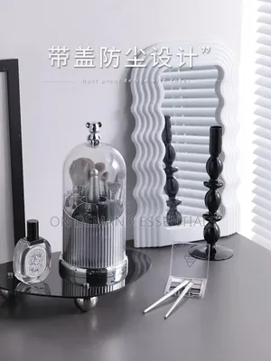 *Desktop Makeup Brush Storage Bucket Cup Holder With Lid