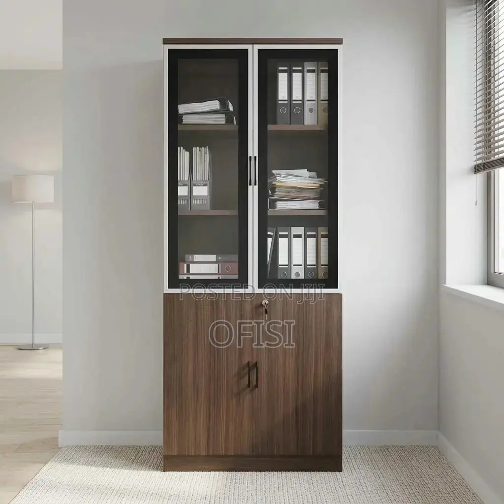 Office Cabinet; Wooden Glass Office Cabinet