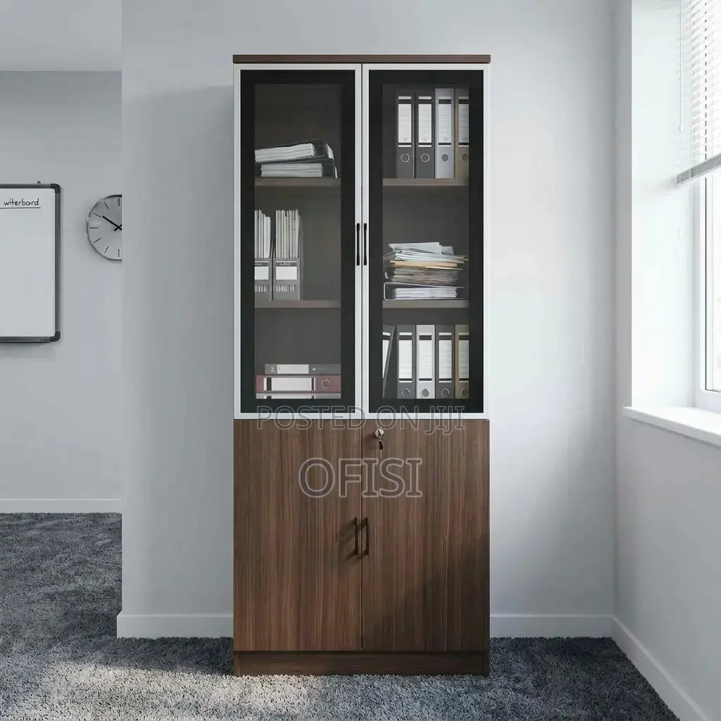 Office Cabinet; Wooden Glass Office Cabinet