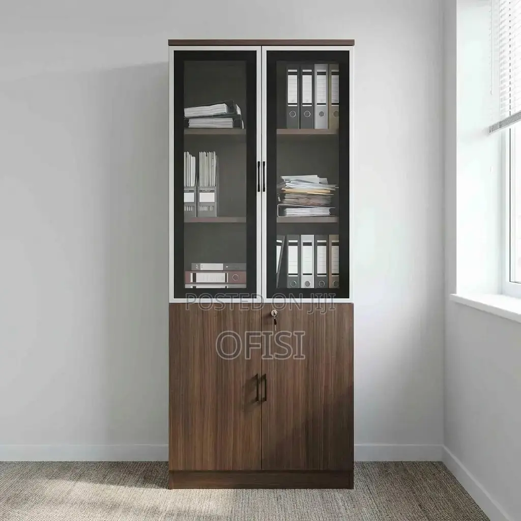 Office Cabinet; Wooden Glass Office Cabinet
