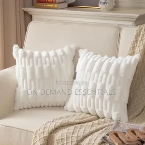 White Plush Soft Cushion Cover for Sofa