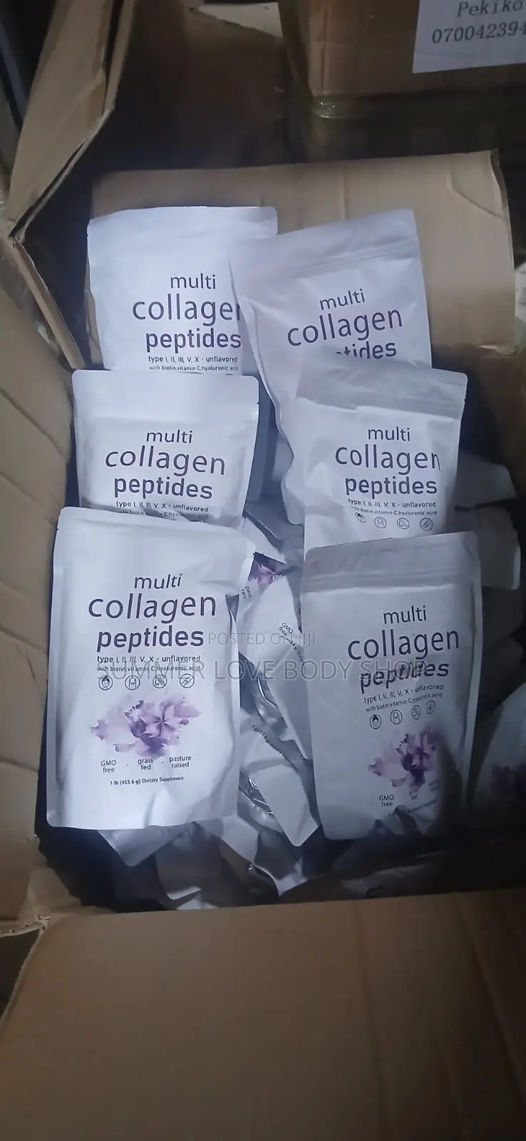 Multi Collagen Peptides With Biotin Vitamin C and Hyaluronic Acid 454g