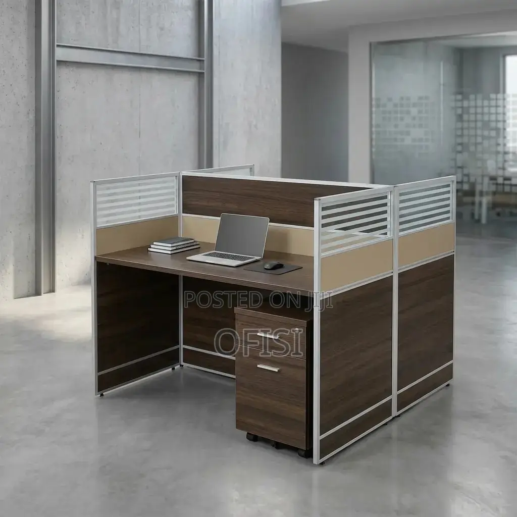 Office Workstation; 2 Way Brown Office Workstation
