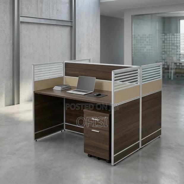Office Workstation; 2 Way Brown Office Workstation