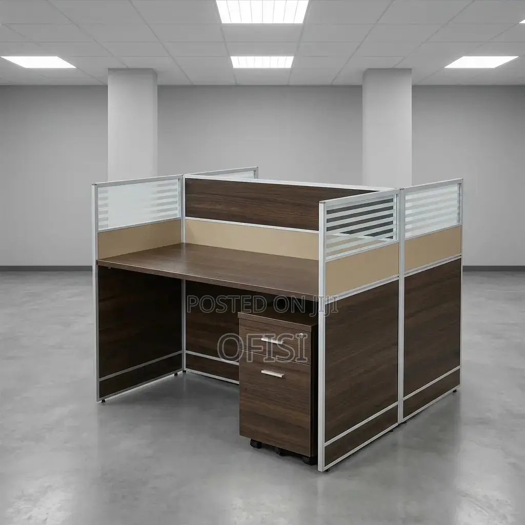 Office Workstation; 2 Way Brown Office Workstation