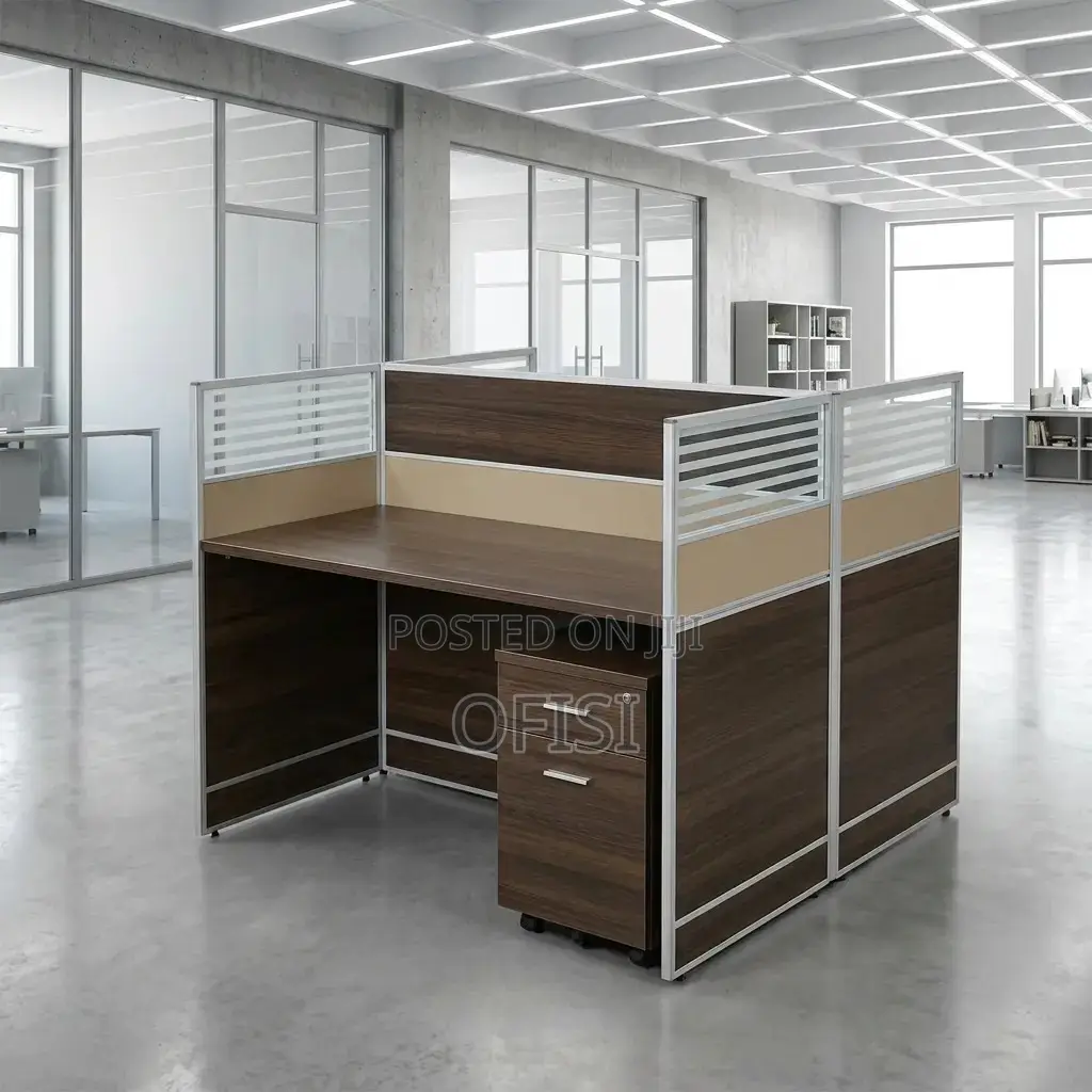 Office Workstation; 2 Way Brown Office Workstation