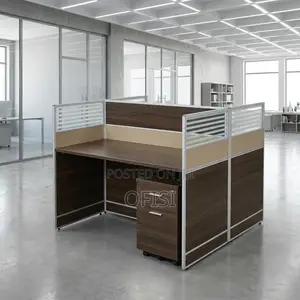 Office Workstation; 2 Way Brown Office Workstation