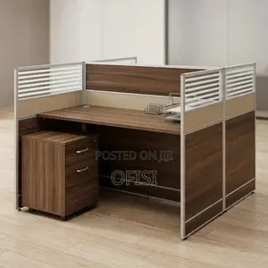 Office Workstation; 2 Way Brown Office Workstation