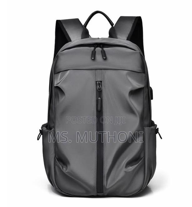 * Grey Waterproof Business Laptop Backpack - main view