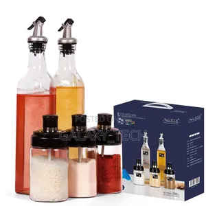 5pc Glass Oil Bottles Kitchen Set(2×600ml,3×200ml)