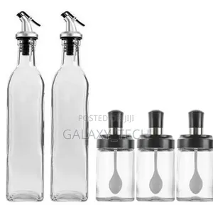 5pc Glass Oil Bottles Kitchen Set(2×600ml,3×200ml)