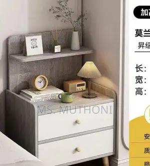Grey / White Scandinavian Nightstand / Bedside Table