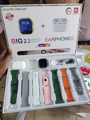 I20 Ultra Max Suit Smart Watch 7 Straps Plus Free Earpods+ Free Case