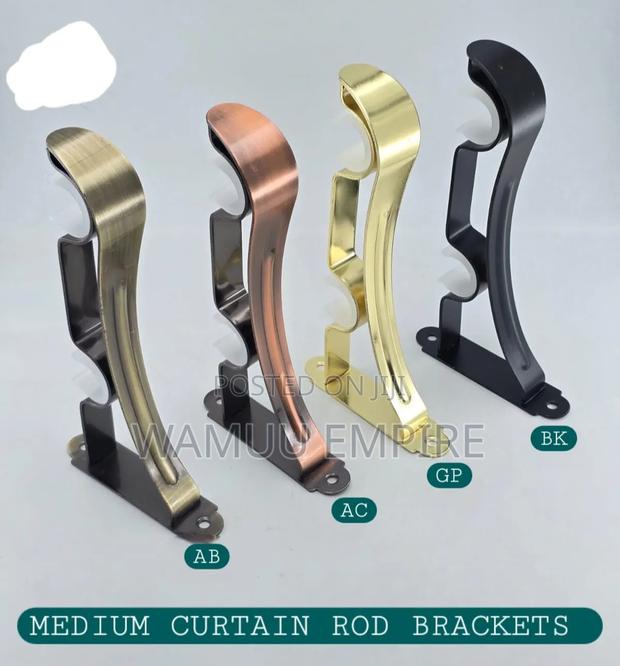 Heavy-Duty, Decorative Double Curtain Rod Brackets - thumbnail 4