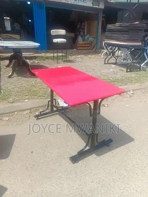 Red Rectangular Restaurant Marble Table 