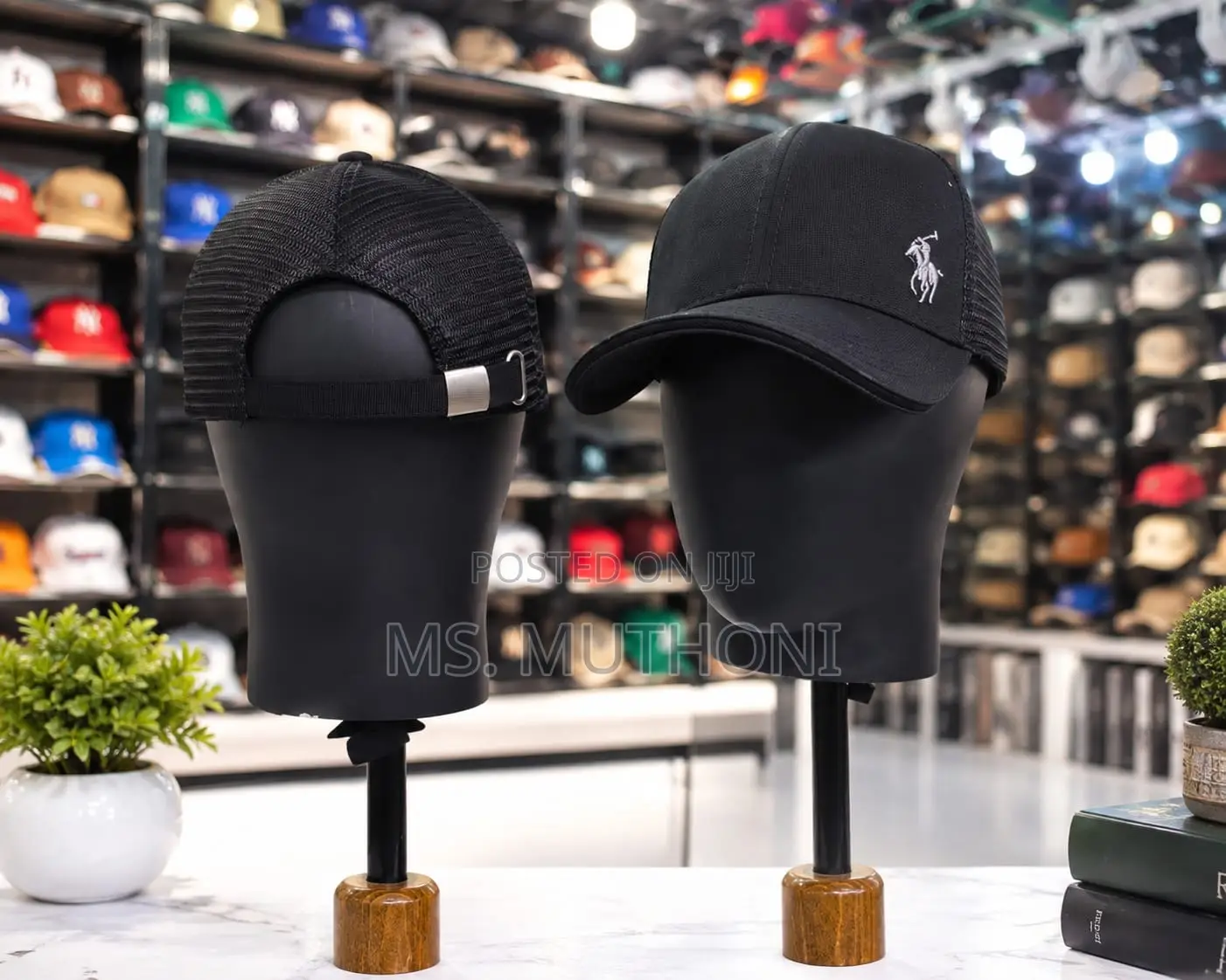 Premium Black Polo Caps 