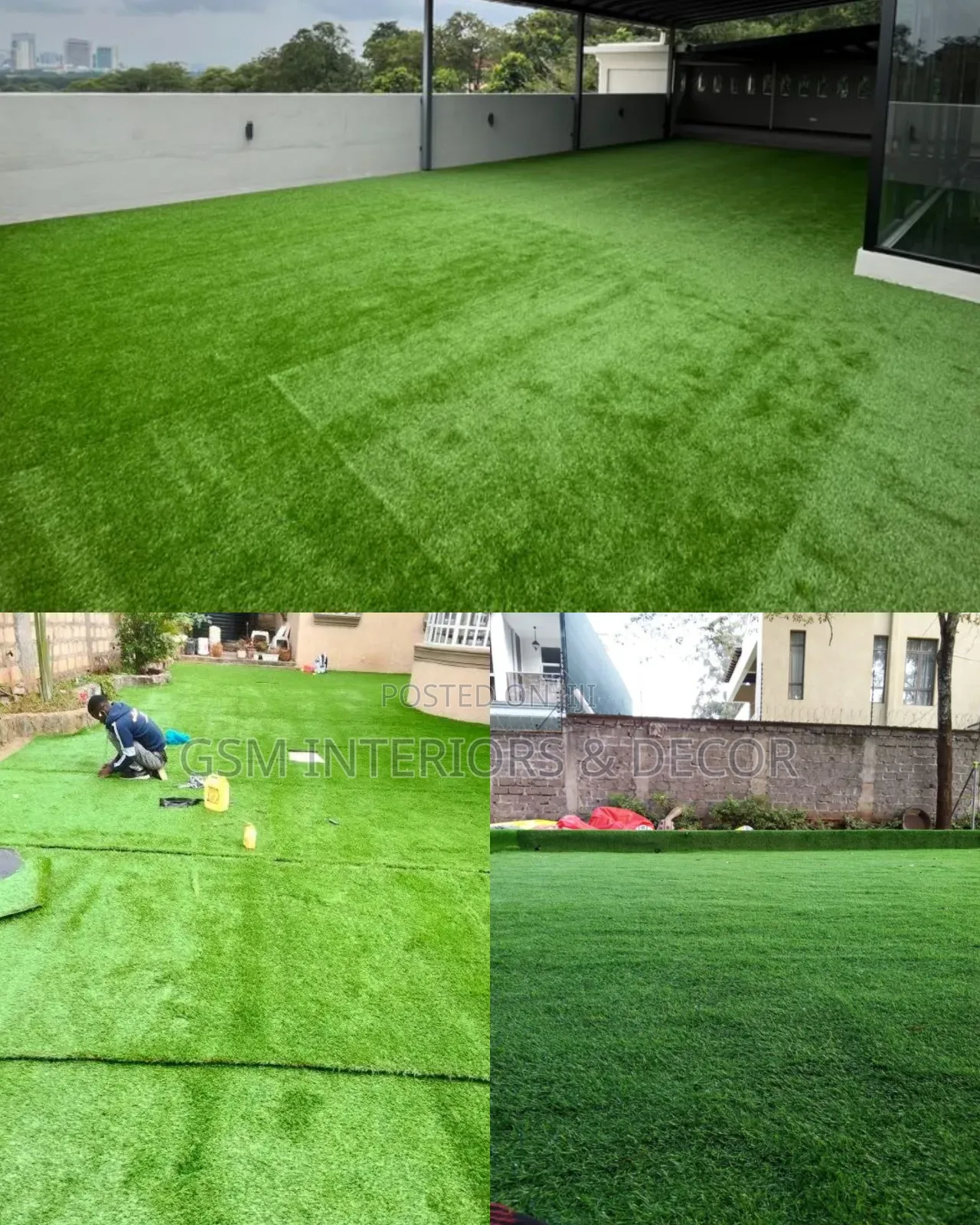 Artificial Green Grass Carpets With Linear Grains