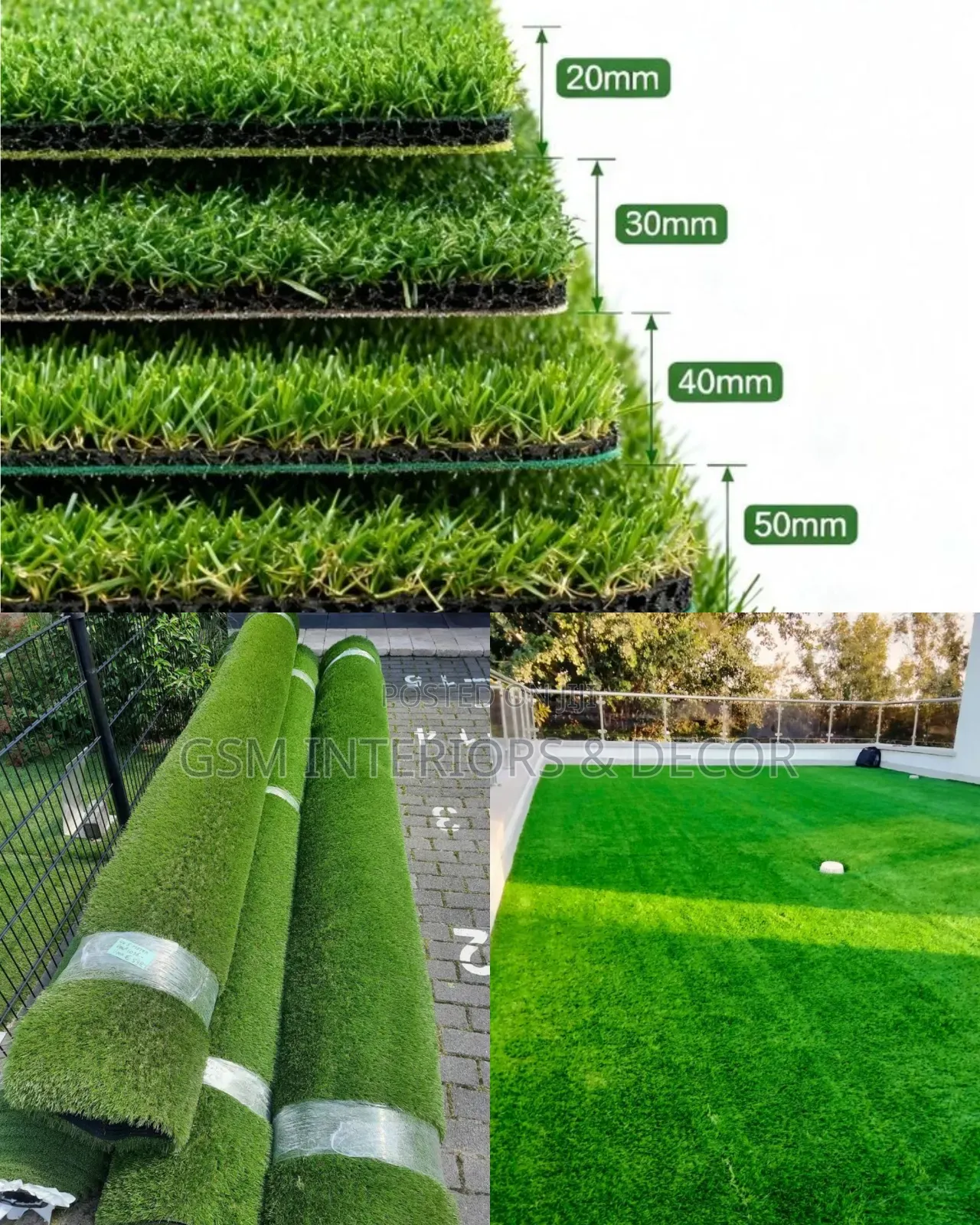 Artificial Green Grass Carpets With Different Qualities
