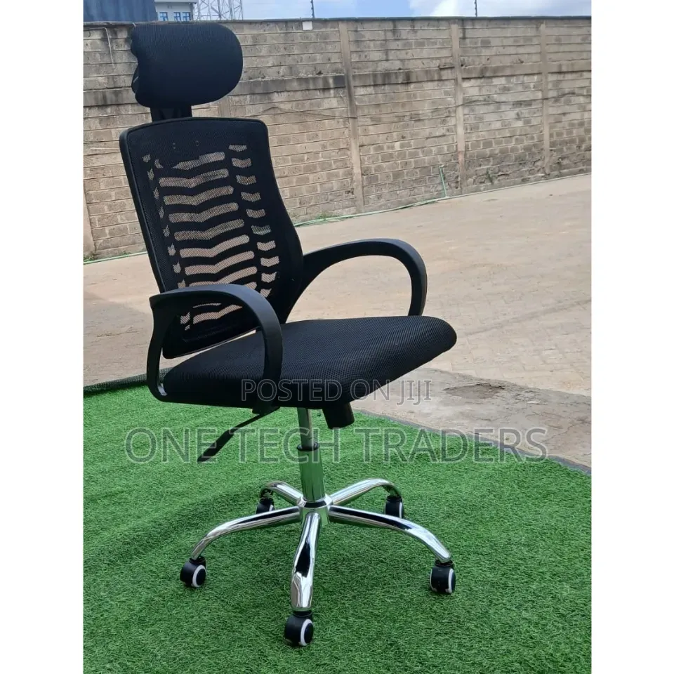 Secretarial Mesh Office Chair With Headrest