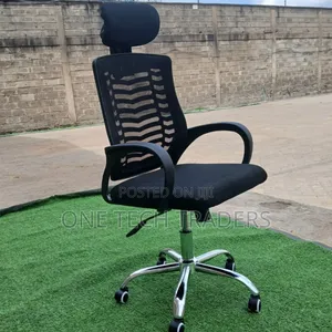 Secretarial Mesh Office Chair With Headrest