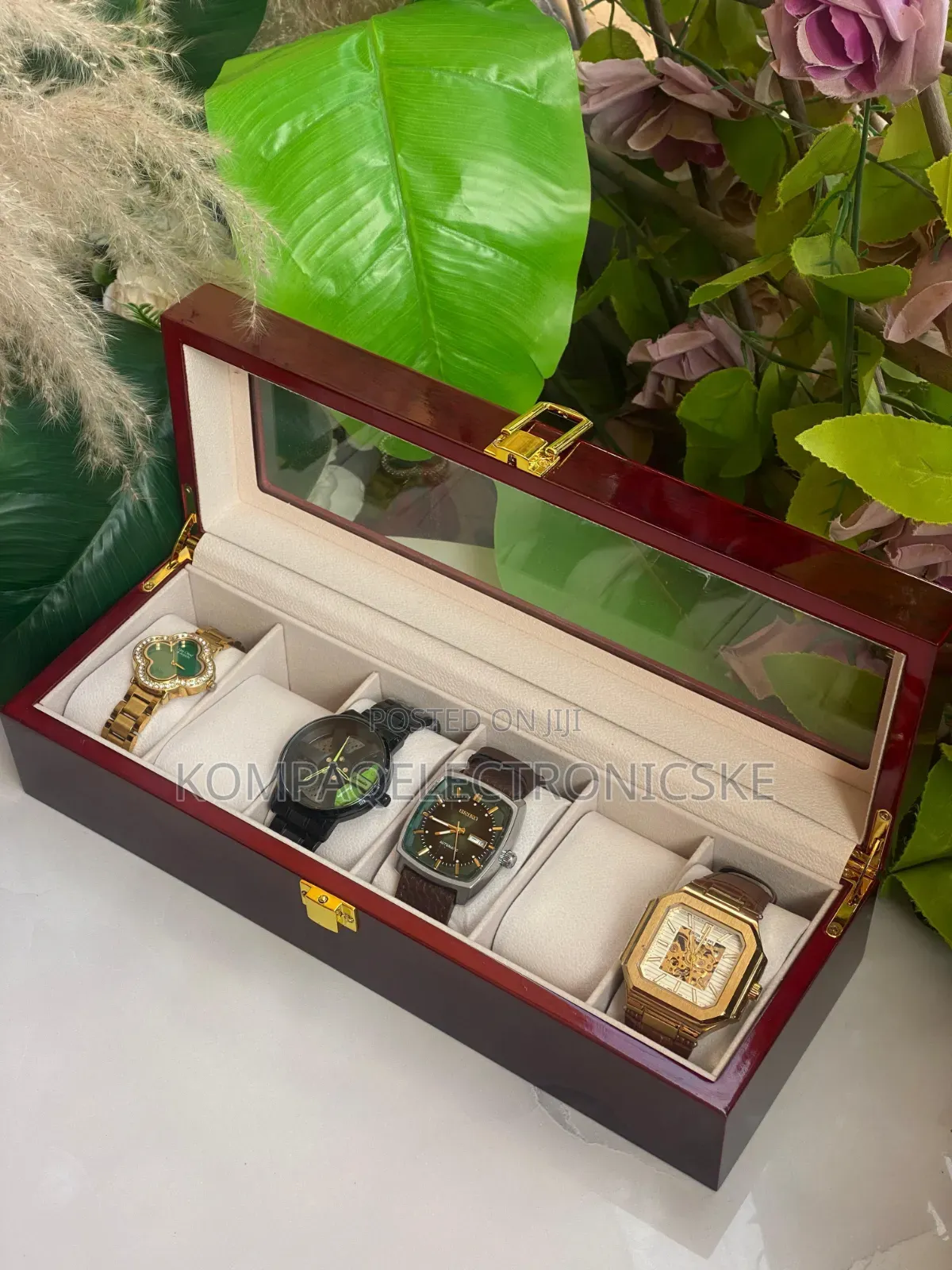 12 Slots Luxury Wooden Watch Organizer Storage Box