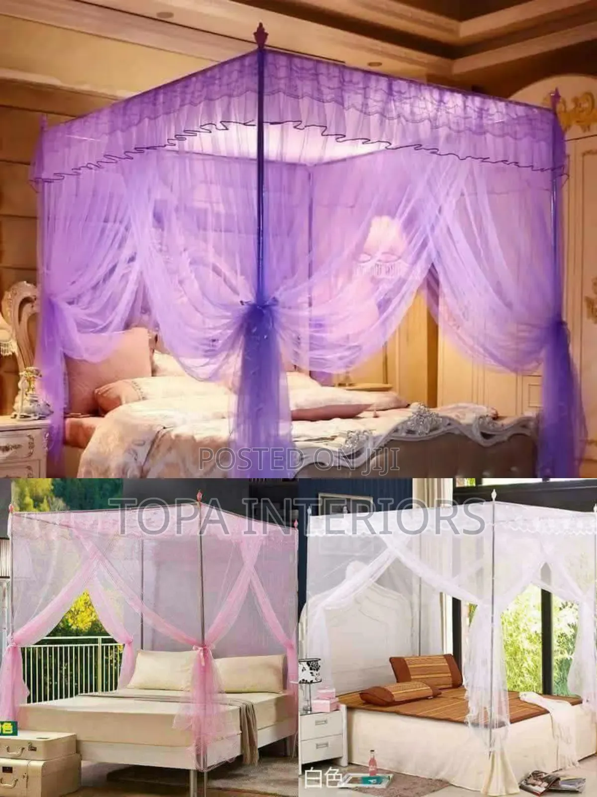 Metallic Four Stands New Mosquito Nets