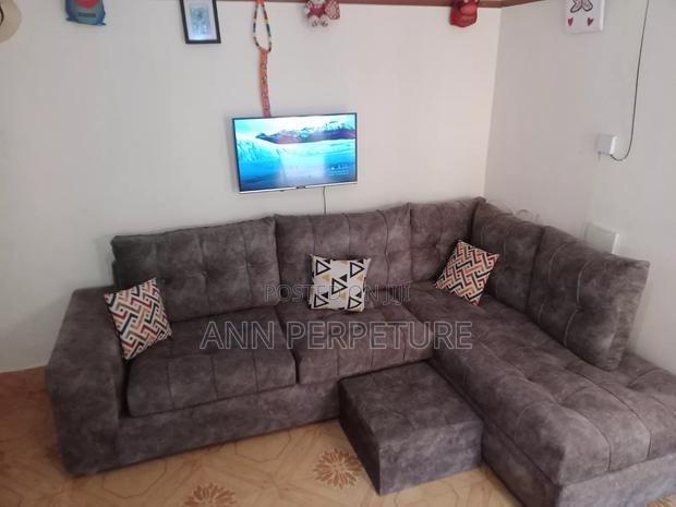 5-Seater Gray L-Shaped Sofa - thumbnail 3