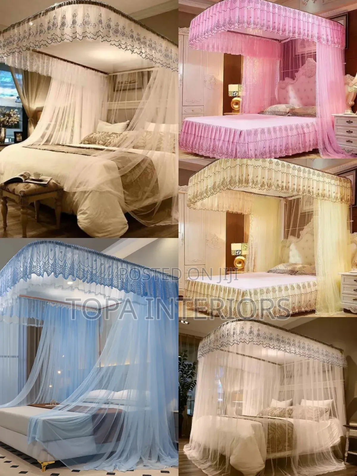 Floating Rail Mosquito Nets With 2 Strong Stands