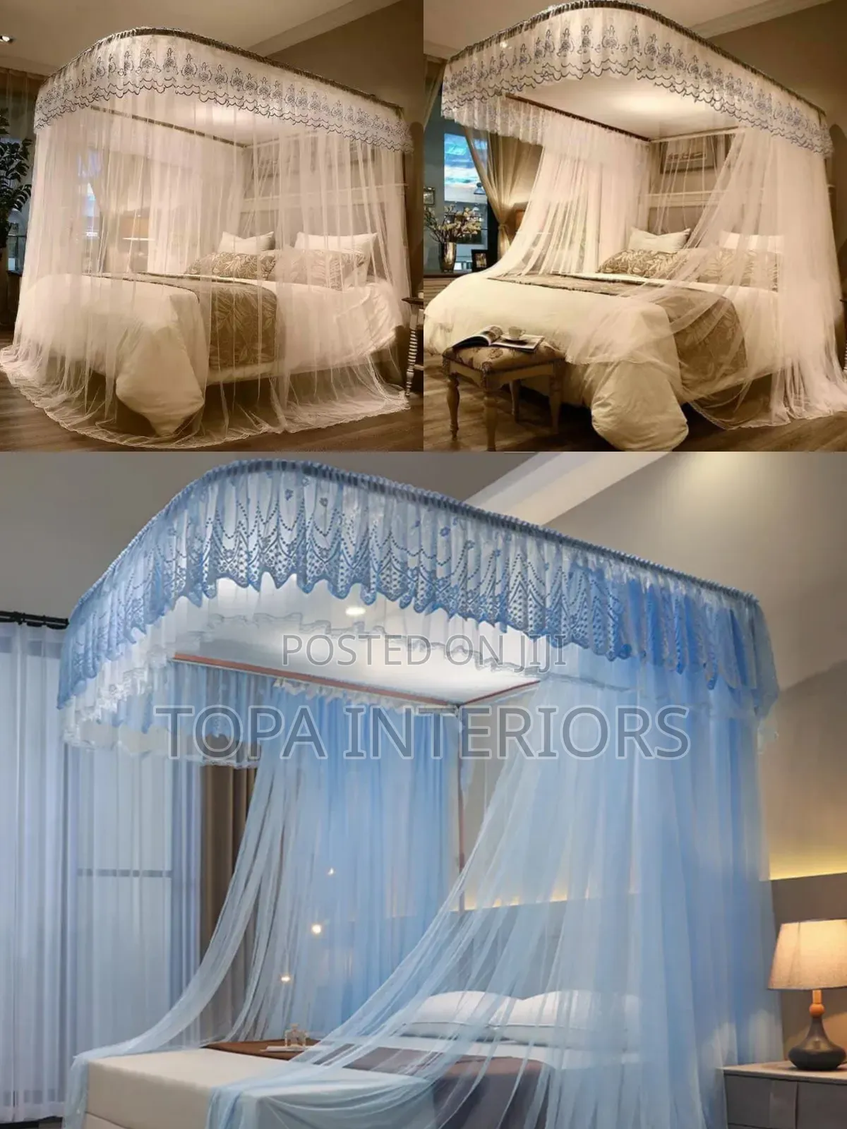 Floating Rail Mosquito Nets With 2 Strong Stands