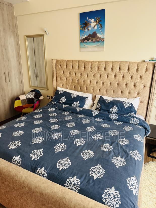 6 X 6 Fabric Bed With a Padded Headboard. - thumbnail 2