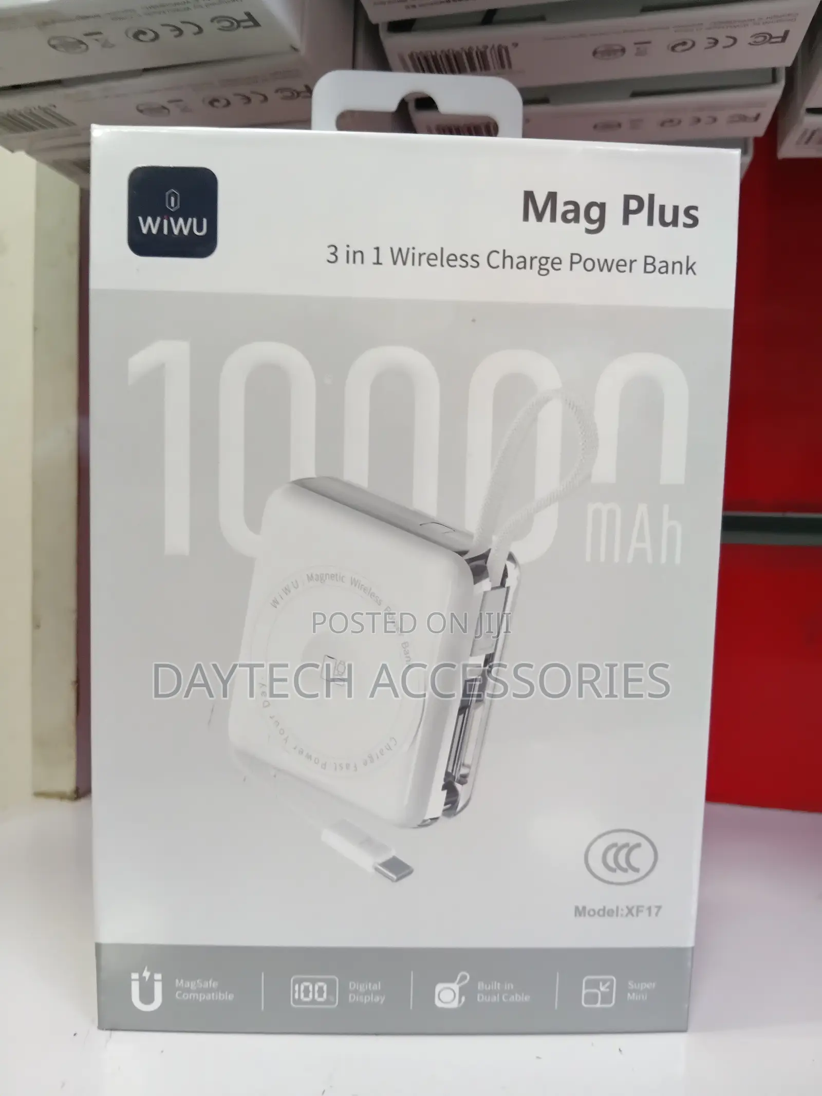 This Is a WiWU Mag Plus XF17 10000mAh 3-in-1 Wireless Power Bank