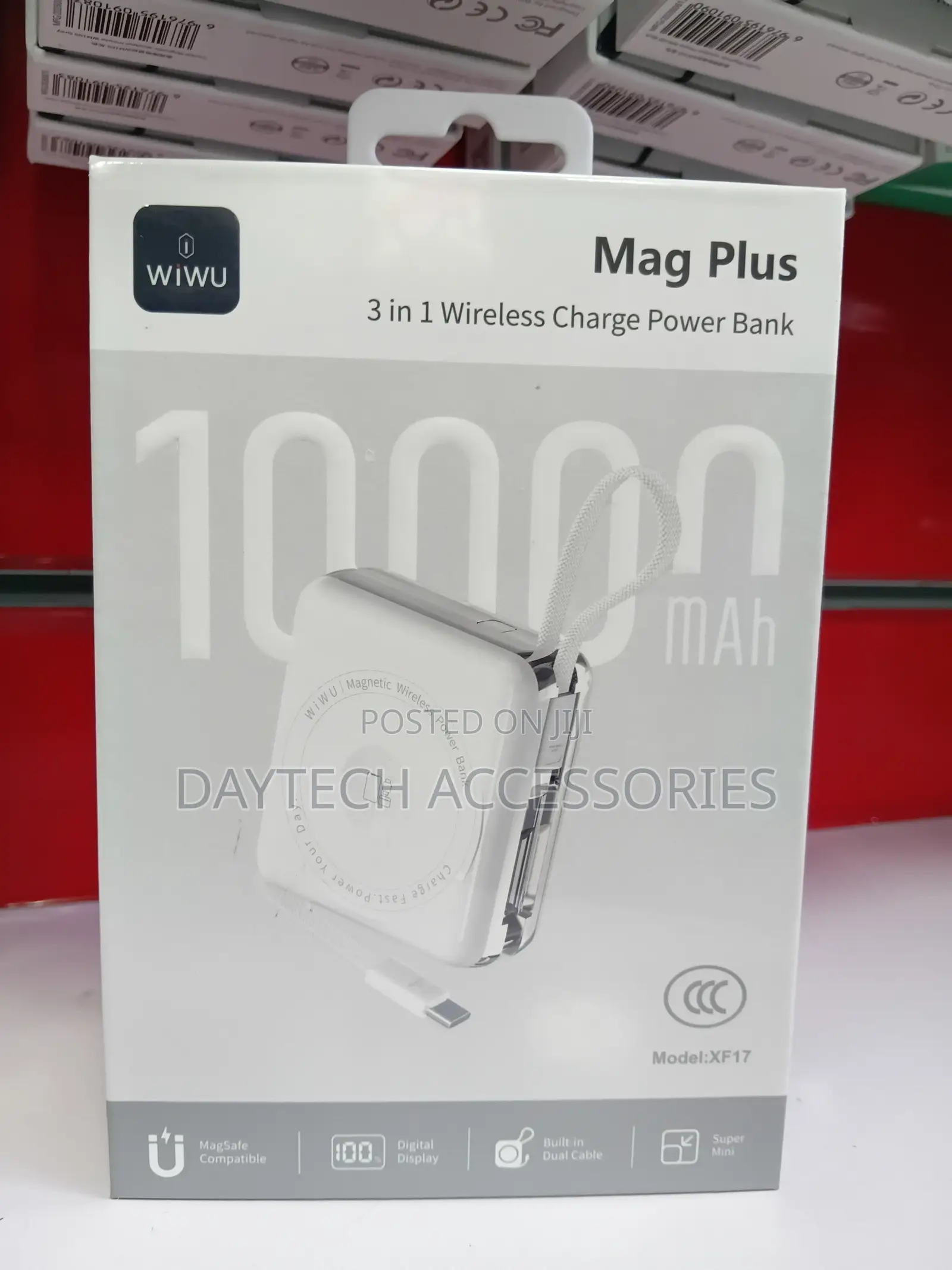 This Is a WiWU Mag Plus XF17 10000mAh 3-in-1 Wireless Power Bank