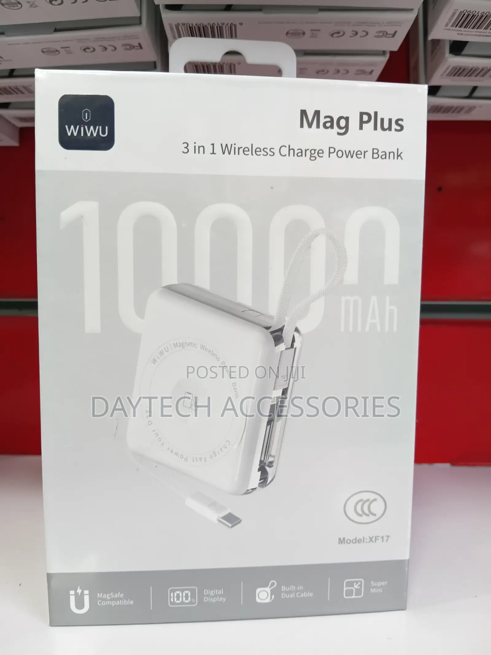 This Is a WiWU Mag Plus XF17 10000mAh 3-in-1 Wireless Power Bank