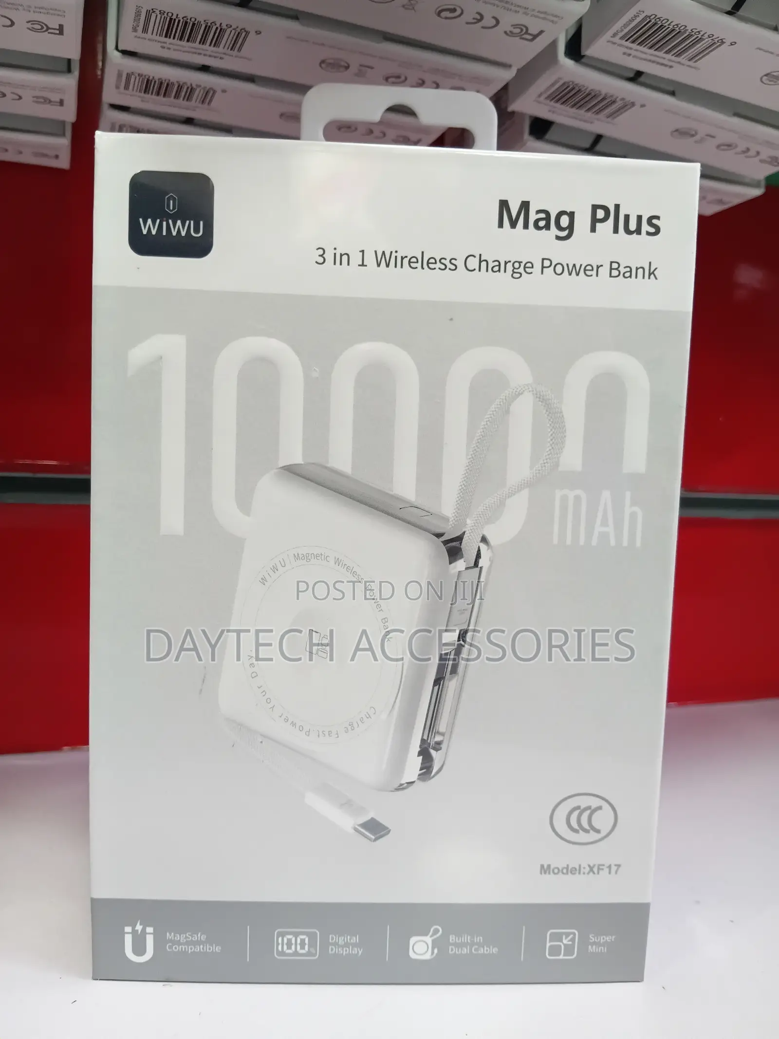 This Is a WiWU Mag Plus XF17 10000mAh 3-in-1 Wireless Power Bank
