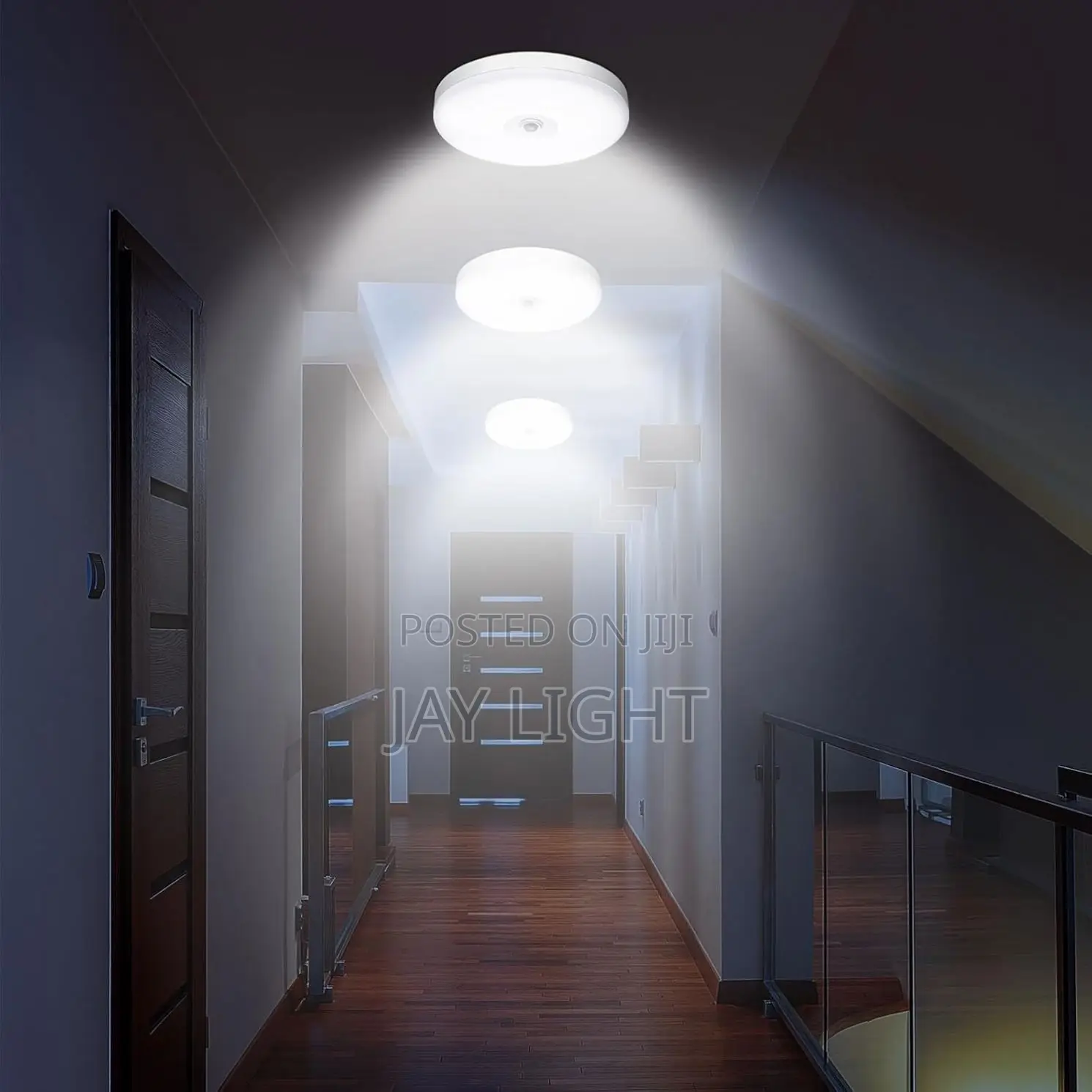 Motion Sensor Eyes Ceiling Light White LED Bulkhead