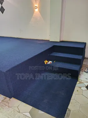 Church Decor Navy Blue Floor Wall to Wall Carpets Installation