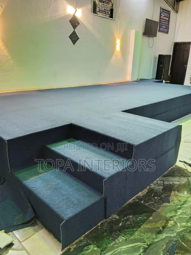 Church Decor Navy Blue Floor Wall to Wall Carpets Installation - thumbnail 2