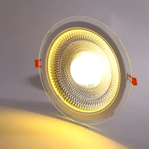 Glass Led Recessed Panel Light Round Ceiling Down Lights