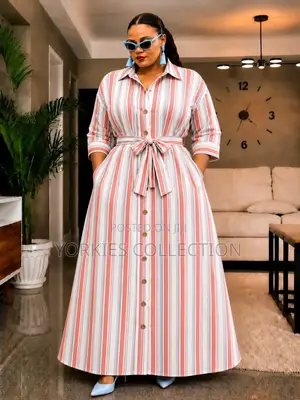  *New Arrivals* This European Linen Shirt-Dress Maxi