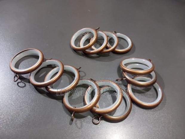 Brown DRAPERY METAL CURTAIN RINGS Without Plastic Rubber