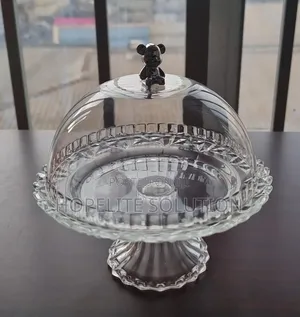 Glass Base Acrylic Cover Household Fruit or Snack Plate Food Cover