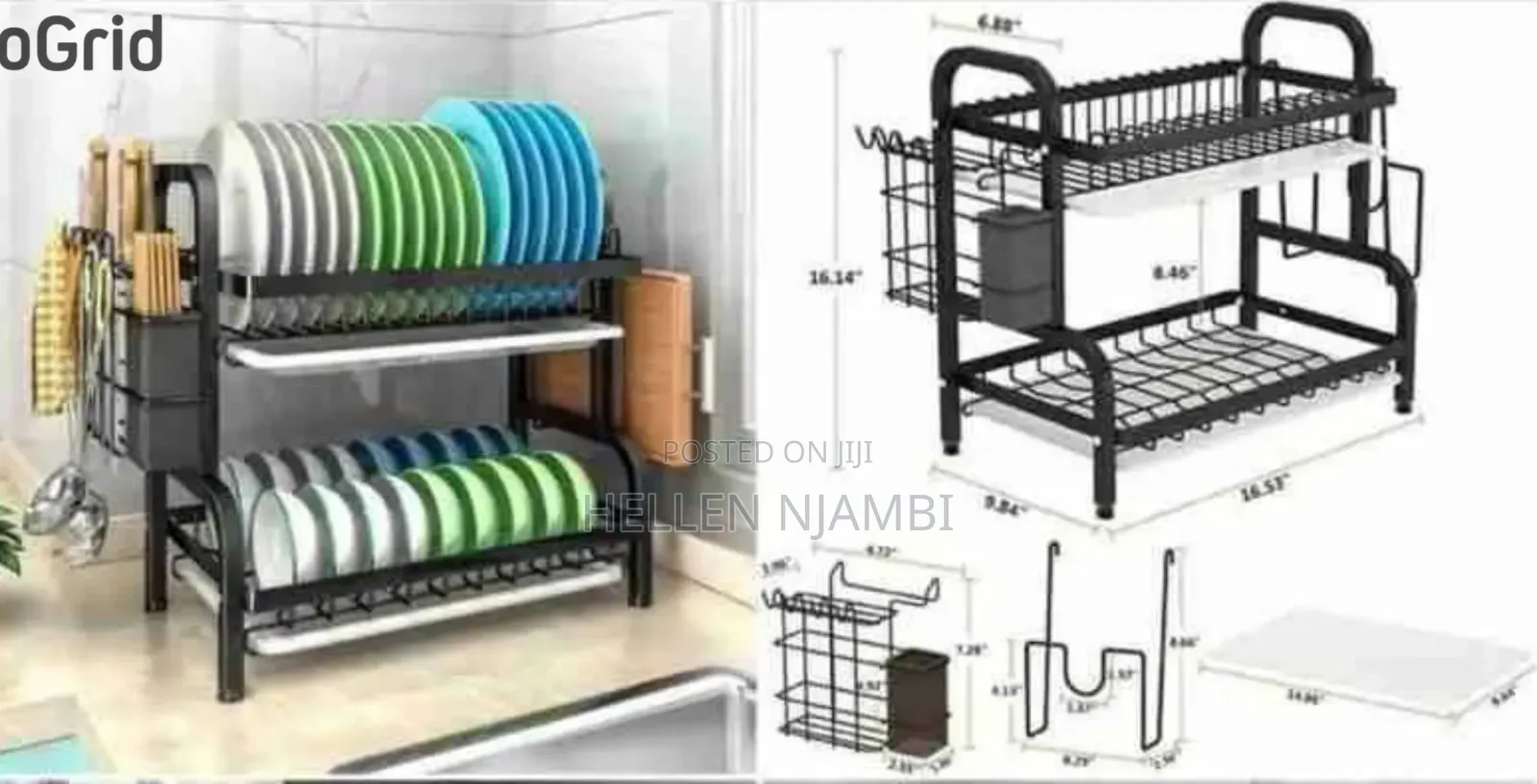 2 Tier High Quality Carbon Steel Dish Rack
