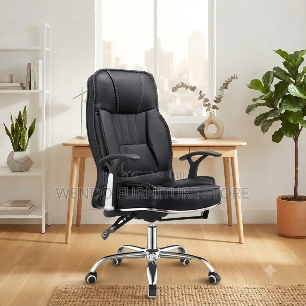 Office Chairs; Leather High Back Ergonomic Recliner Office Seat