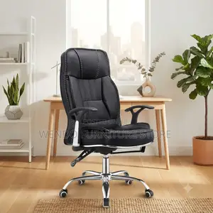Office Chairs; Leather High Back Ergonomic Recliner Office Seat