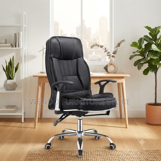 Office Chairs; Leather High Back Ergonomic Recliner Office Seat